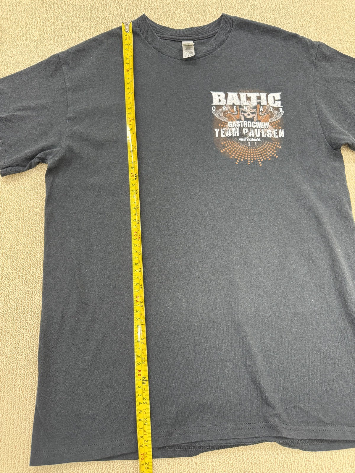 Gildan Men's Black Baltic Graphic T-Shirt Size M Heavy Cotton