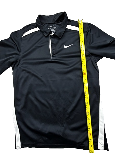 Nike Men's S Black/White Striped Dri-FIT Polo Golf Shirt Short Sleeve