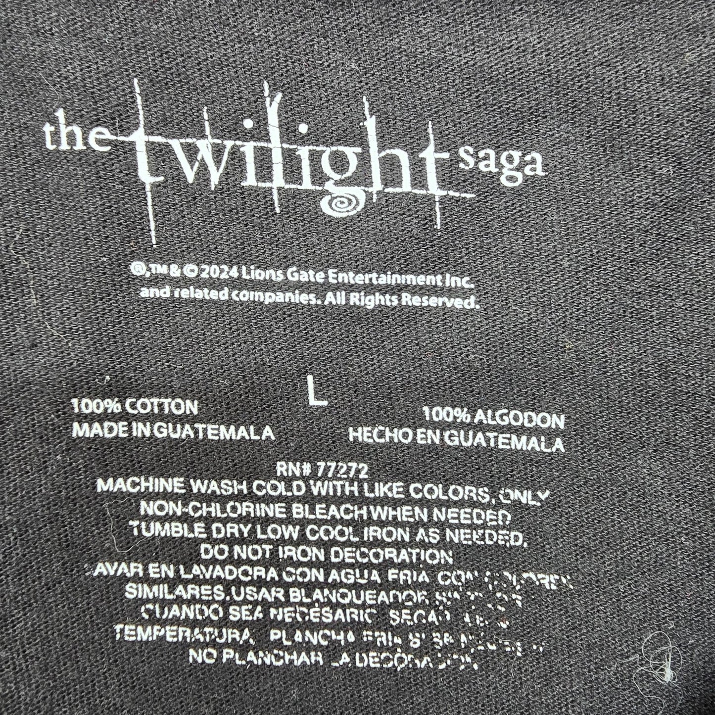 Twilight Saga Women's Black Bella Edward Movie Poster Tee L