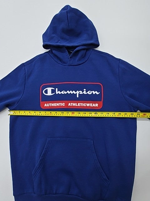 Champion Unisex Blue Pullover Hoodie Size Large Regular