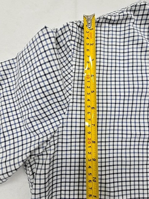Chaps Blue White Plaid Long Sleeve Button-Down Shirt L Classic Fit