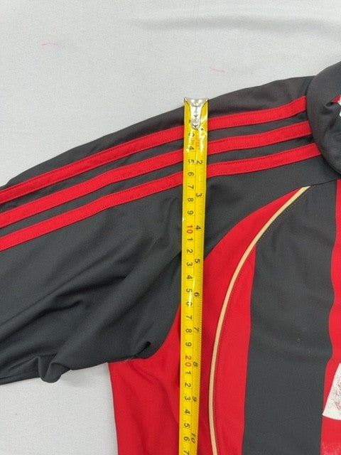 Adidas Men's Red Black ClimaCool Football Jersey Size M 2008 Striped