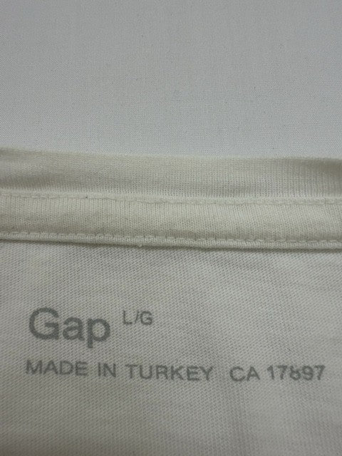 GAP Boys White Logo Graphic T-Shirt LG Big Kid Regular Fit