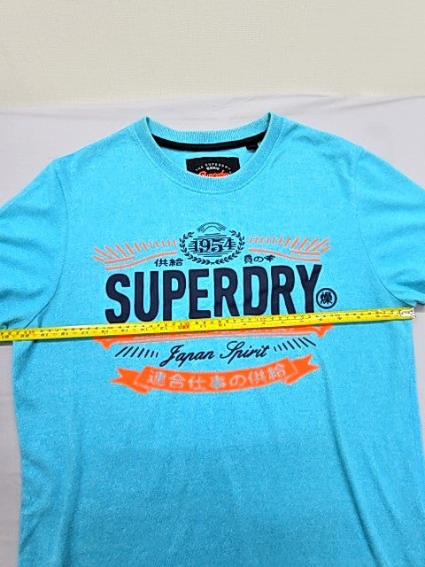 Superdry Men's Turquoise Japan Graphic T-Shirt Size L Short Sleeve