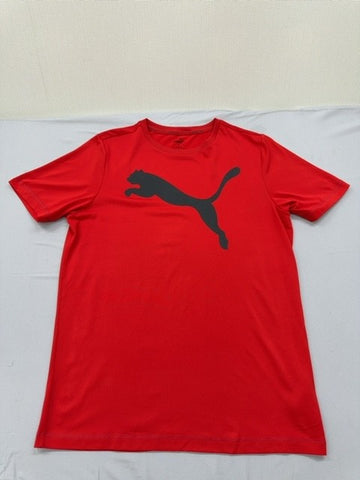 Puma Men's Red Short Sleeve T-Shirt Size M Crew Neck Polyester