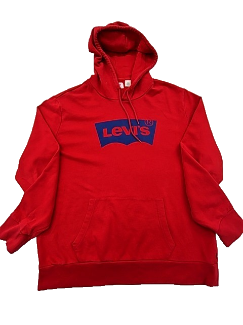 Levi's Red Hoodie Men's XL Cotton Blend Pullover Relaxed Fit