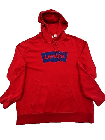 Levi's Red Hoodie Men's XL Cotton Blend Pullover Relaxed Fit