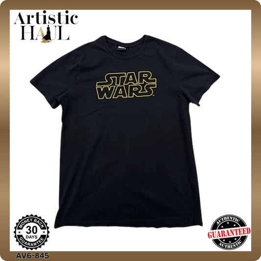 Star Wars Men's Black T-Shirt – Size L, Regular Fit, Short Sleeve
