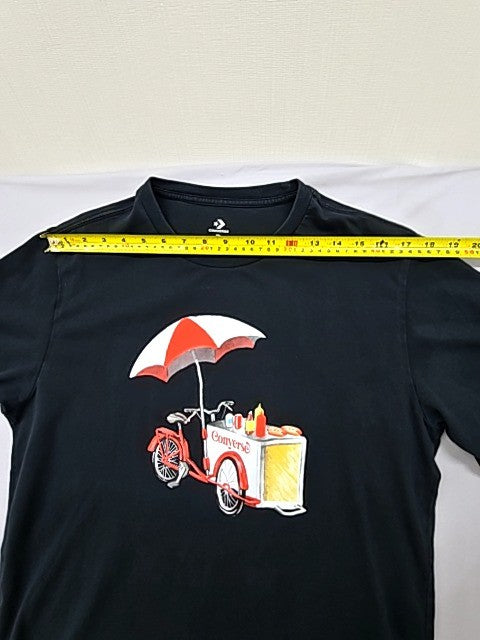 Converse Men's Black Short Sleeve T-Shirt Size L Cotton Crew Neck