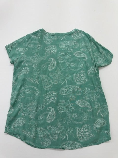 John Baner Women's Green Blouse – Size 16, V-Neck