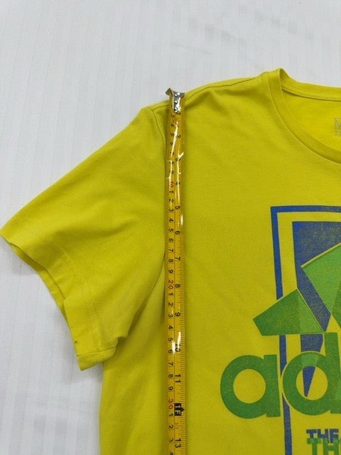 Adidas Men's Yellow Graphic Print Crew Neck T-Shirt Size M