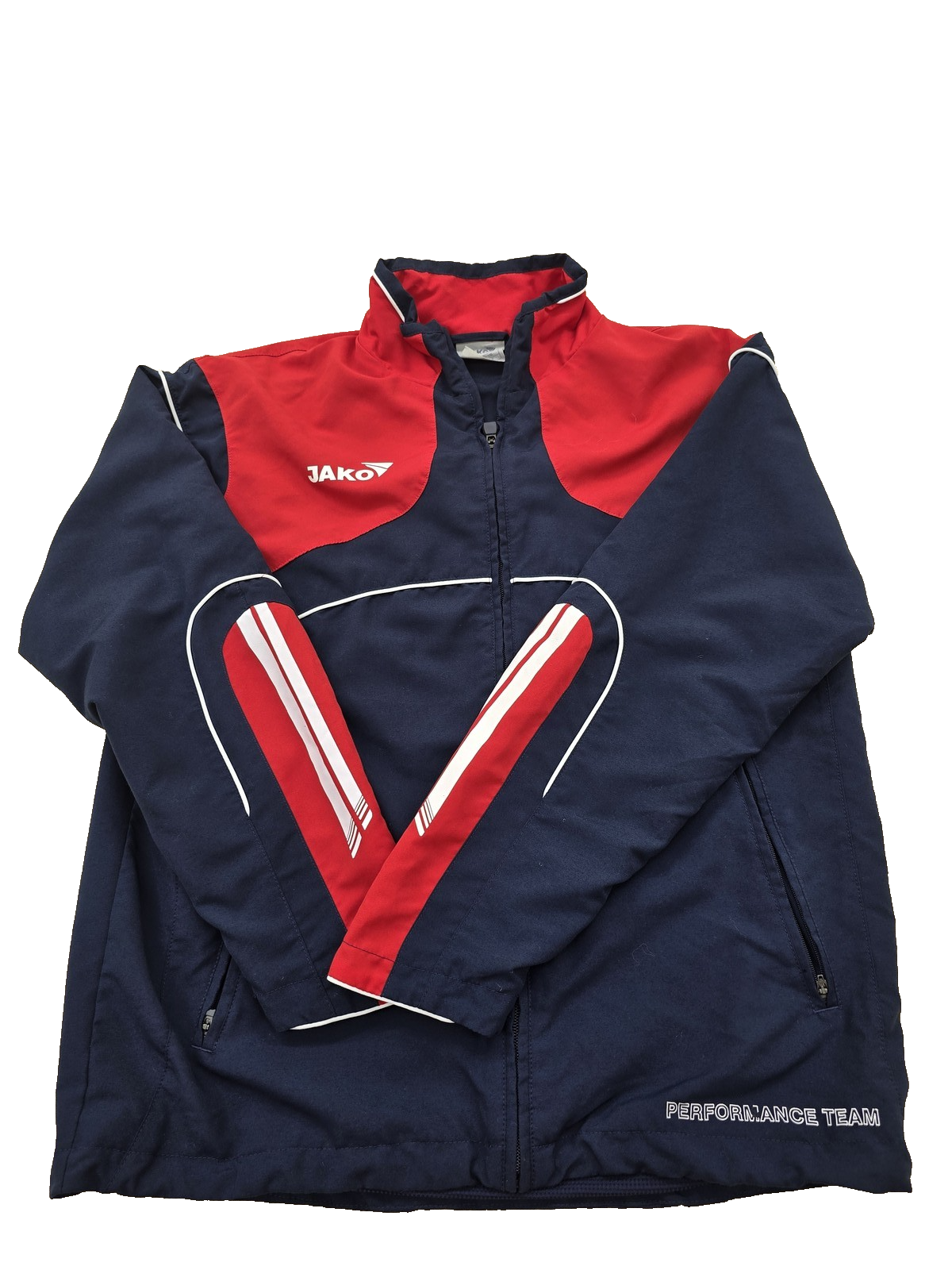 Jako Navy Red Performance Team Jacket Size S Zip-up Stand Collar