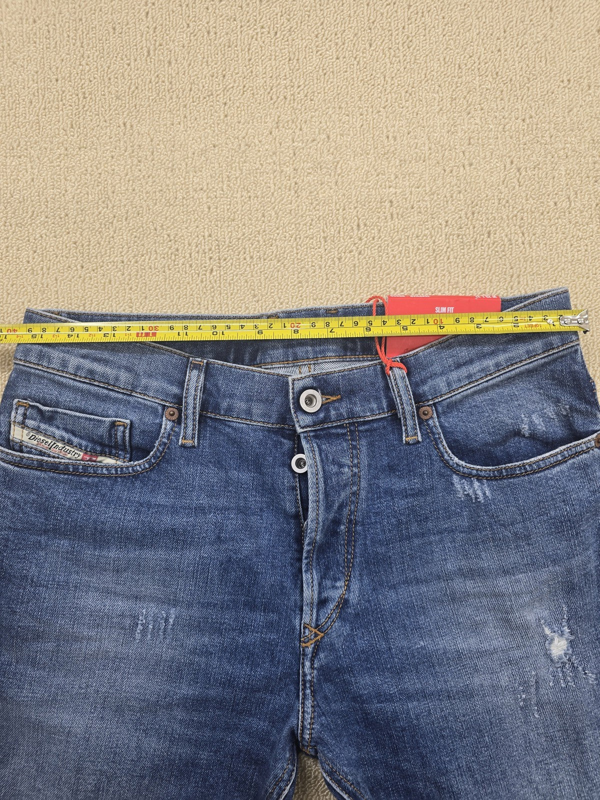 Diesel Women's Distressed Medium Wash Jeans W29 Button Fly Denim