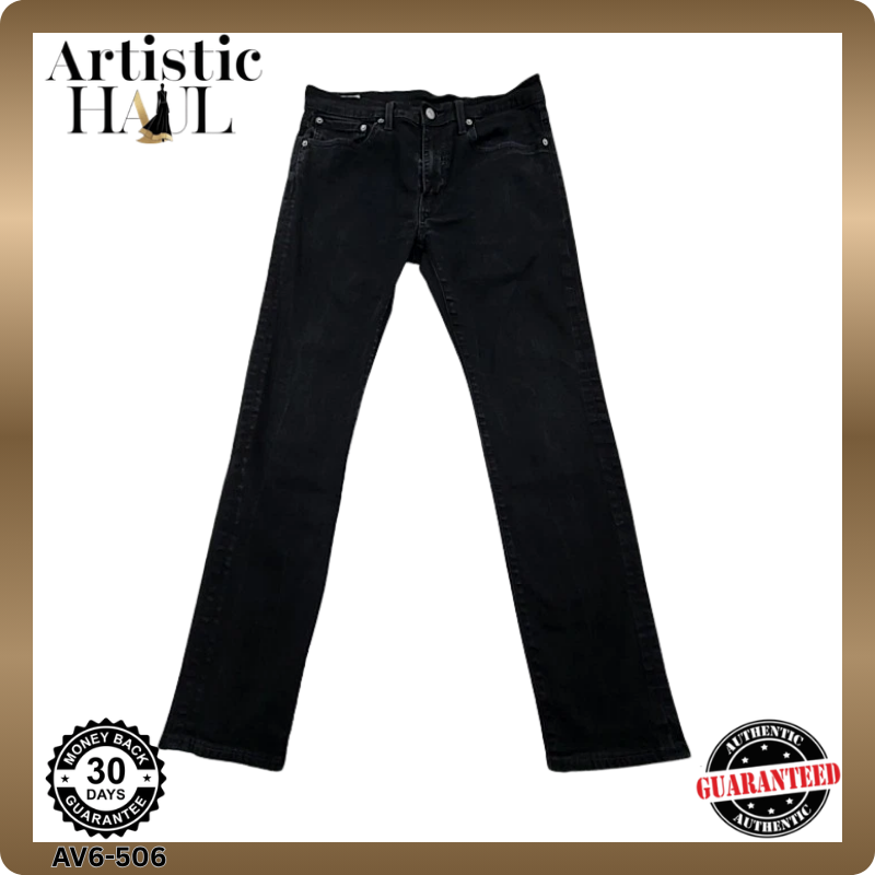 Levi's 502 Regular Taper Black Stretch Jeans 32x32 Men