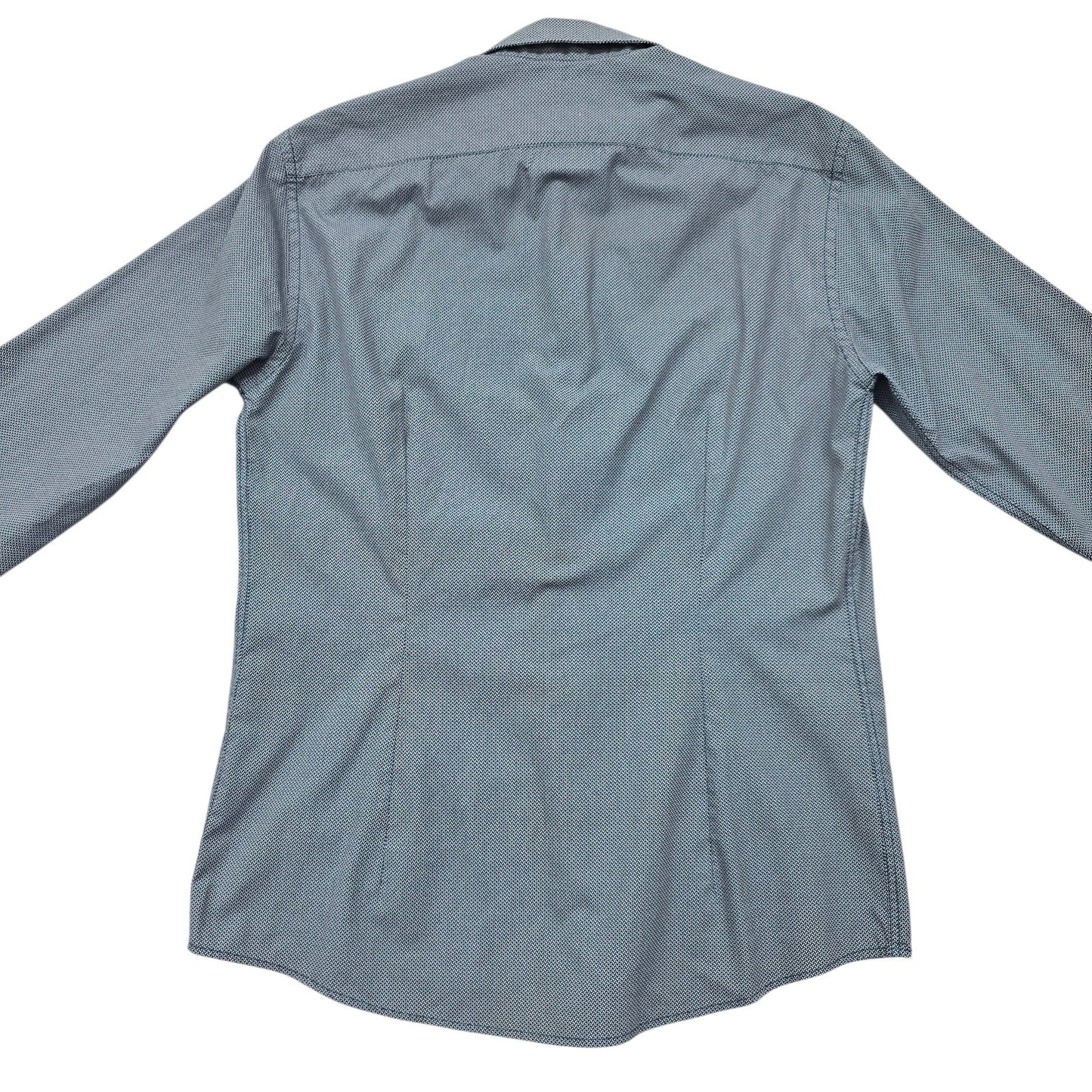 Celio Light Blue Slim Fit Dress Shirt Size 15 Micro Dot N15[1][2]