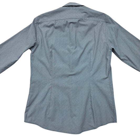 Celio Light Blue Slim Fit Dress Shirt Size 15 Micro Dot N15[1][2]