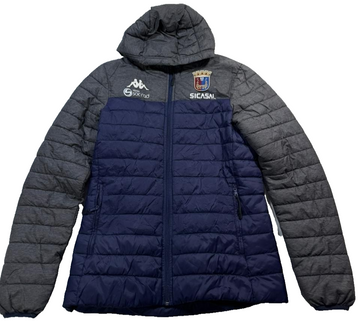 Kappa Gray Blue Puffer Jacket SICASAL Team Quilted Hooded Parka Size S
