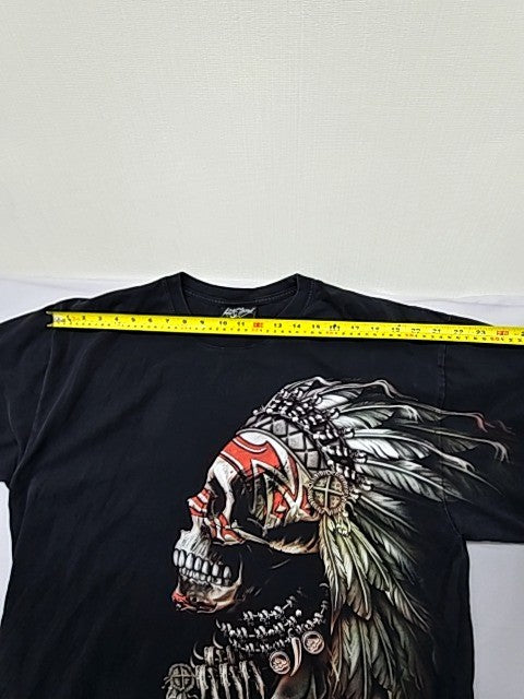 Rock N Rangz Unisex Black Gothic Skull Crewneck T-Shirt XL Cotton