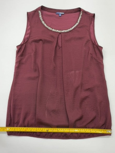 Charles Voegele Women's Burgundy Beaded Tank Top Size 46 EU