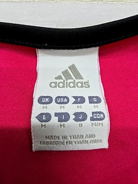 Adidas Pink Striped Football Jersey Men's M Short Sleeve Crewneck