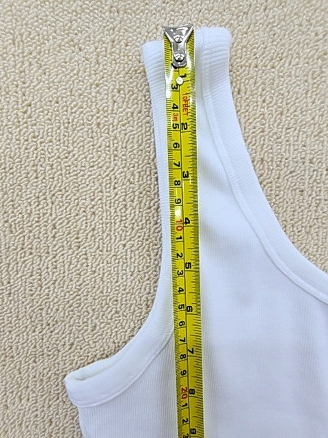 Jordan Women's Cropped Ribbed Tank Top White M Sleeveless