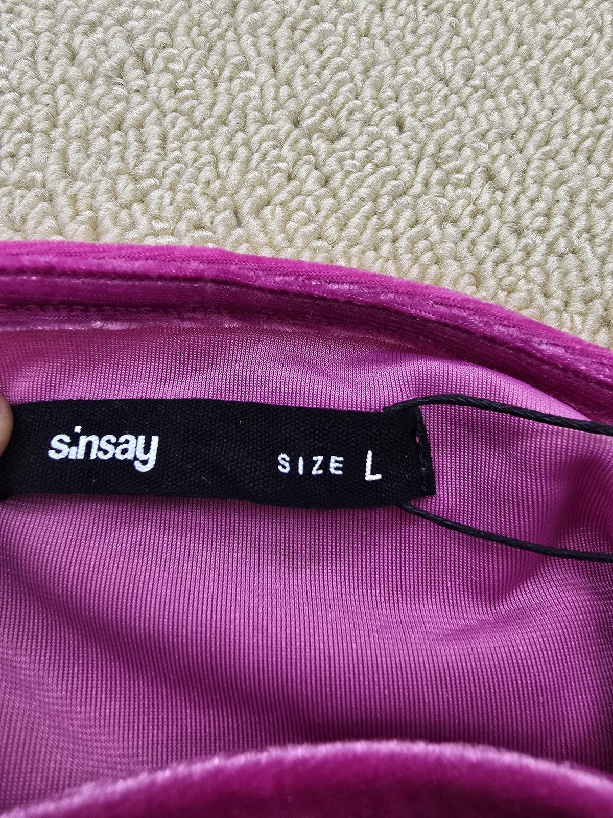 Sinsay Purple Velvet Bralette L Adjustable Straps Women