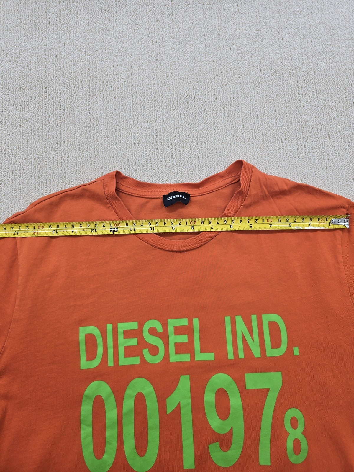 Diesel Men's Orange Graphic Print XXL T-Shirt Cotton Short Sleeve