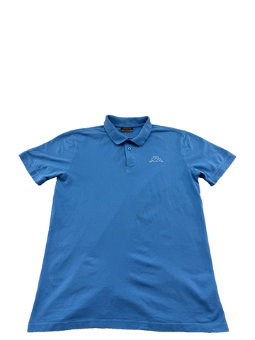 Kappa Men's Blue Cotton Polo Shirt M Regular Fit Short Sleeve