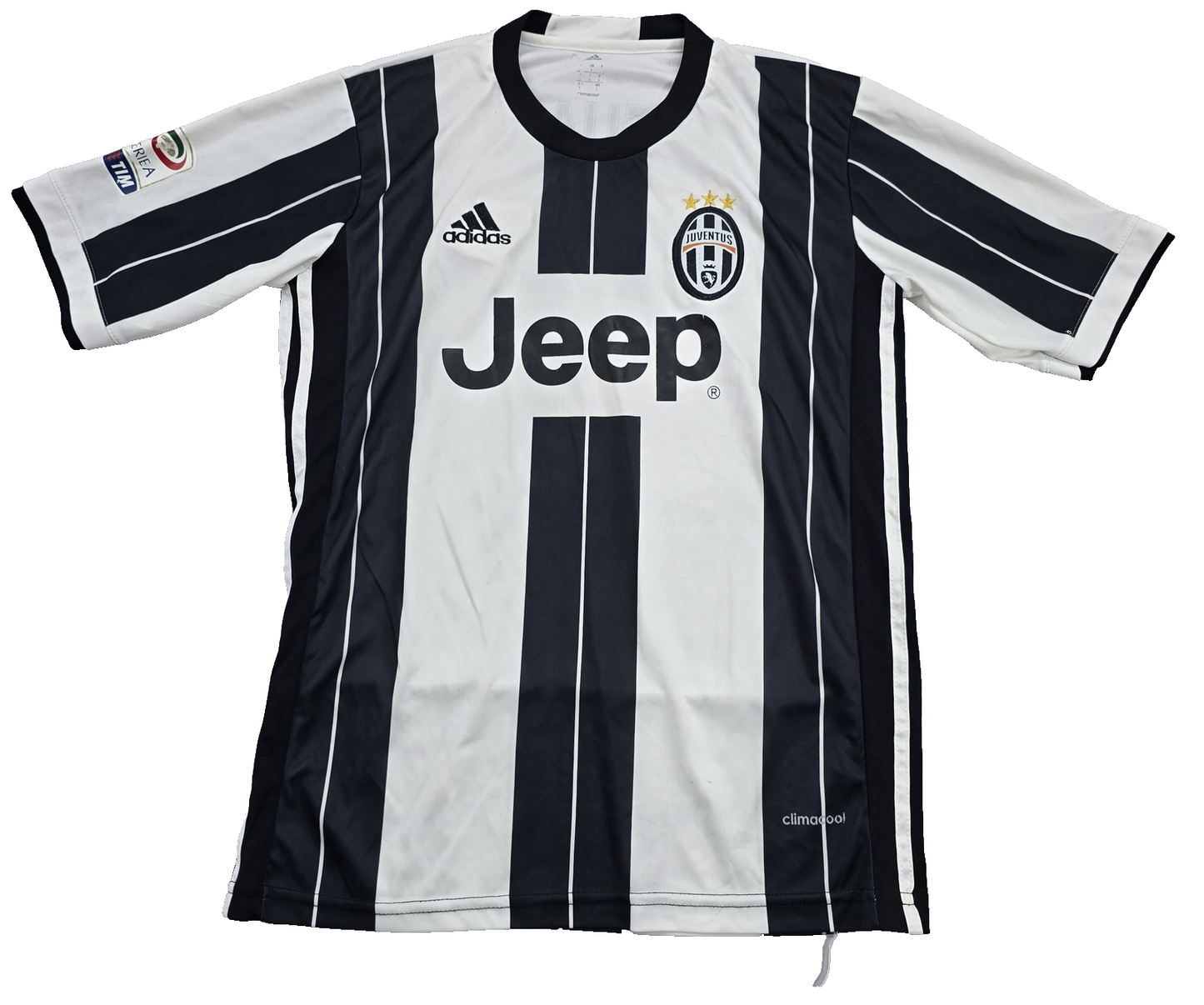 Adidas Men's White Striped Climacool Jersey L Athletic Fit