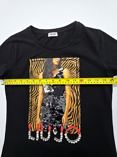 Liu Jo Women Black T-Shirt size XS product image 7