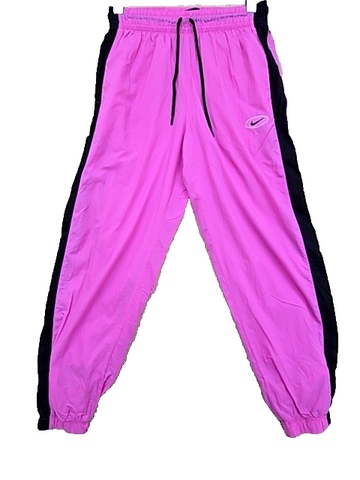 Nike Unisex Pink Black Stripe Nylon Sweatpants Size S