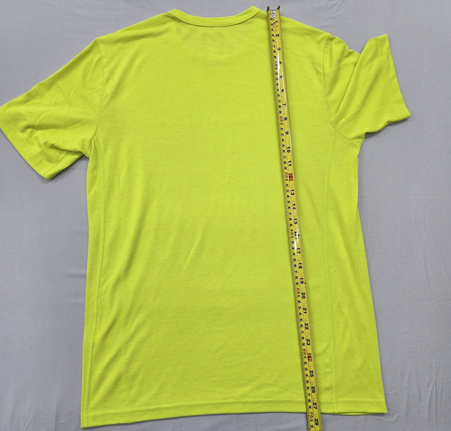 Champion Men's Neon Lime Green T-Shirt Small Cotton Crew Neck
