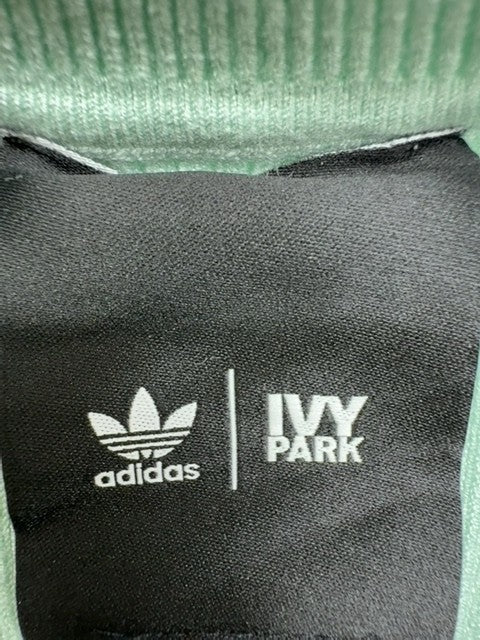 Adidas Ivy Park Green Ribbed Striped Women's Sleeveless Bodysuit