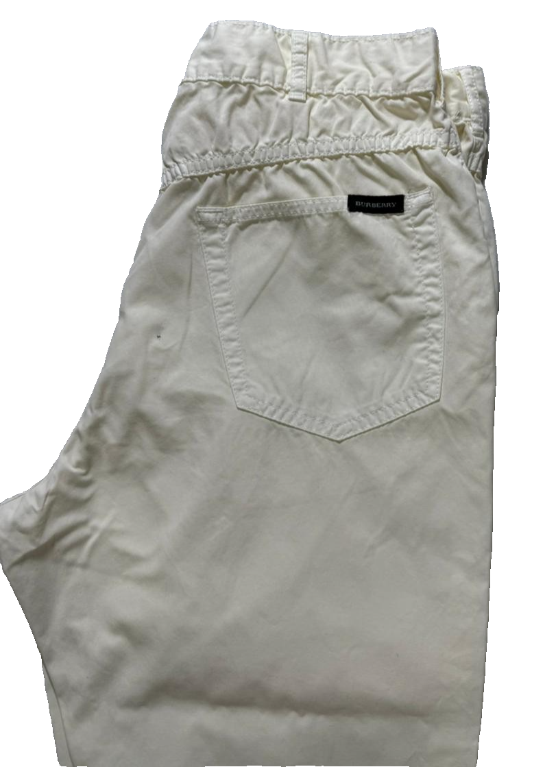 Burberry Men's Off-White Cotton Chino Pants Straight Leg 5-Pocket Casual