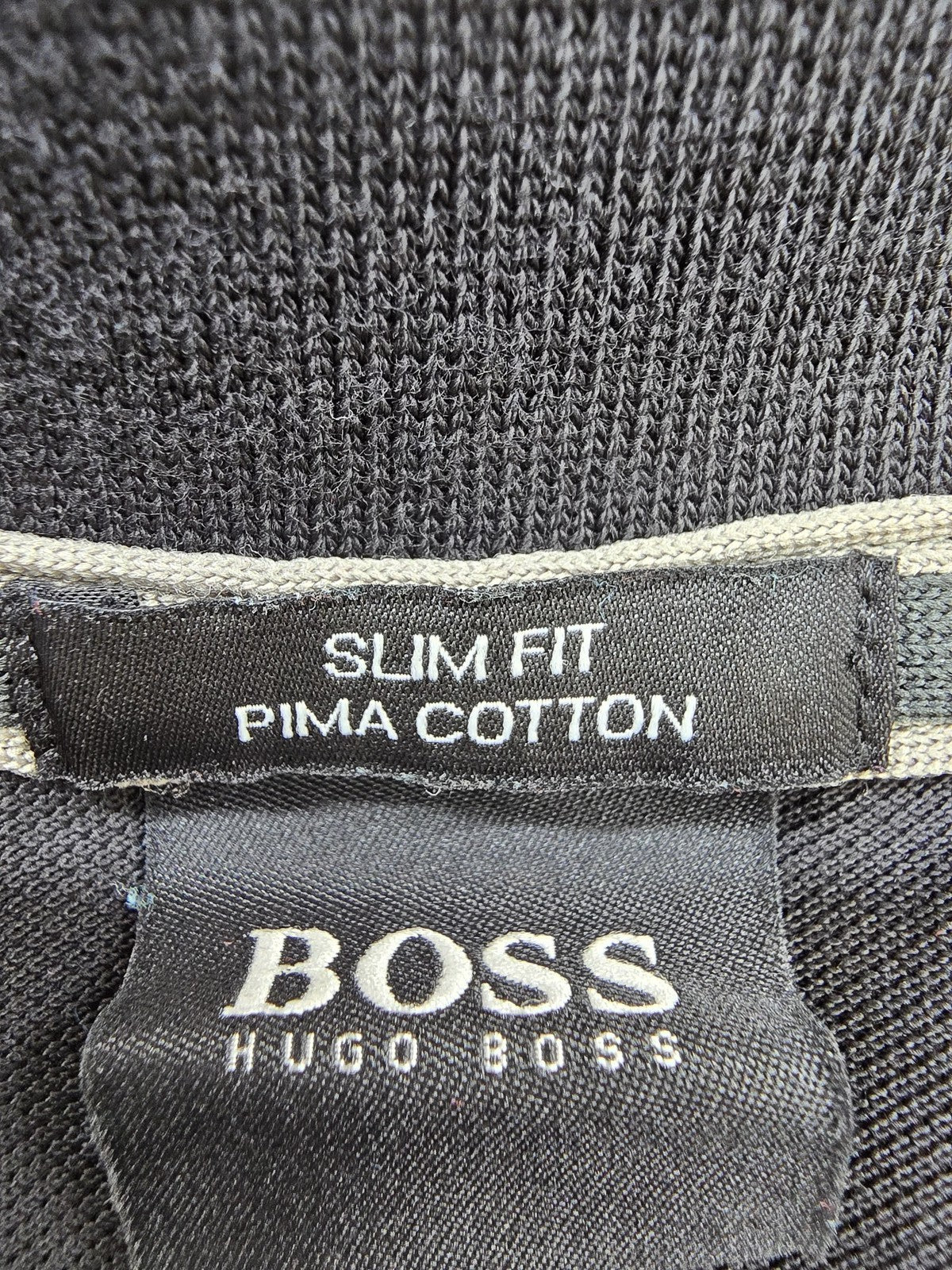 Hugo Boss Slim Fit Navy Polo Shirt M Short Sleeve Pima Cotton Germany