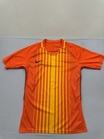 Nike Orange Stripe Soccer Jersey Dri-FIT Short Sleeve Size S