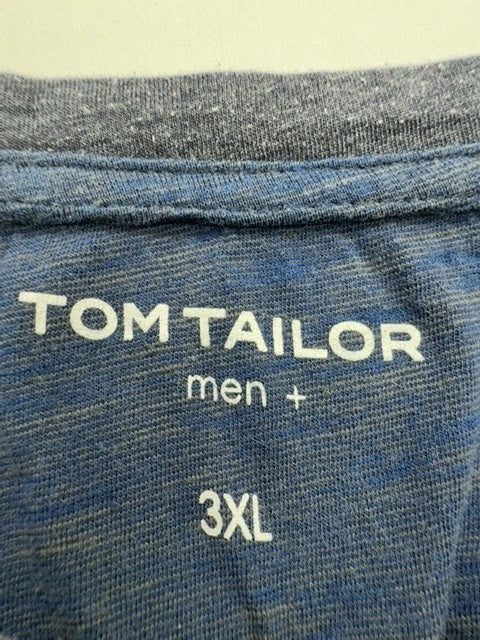 Tom Tailor Mens Blue Henley Polo Long Sleeve Size 3XL Excellent Condition