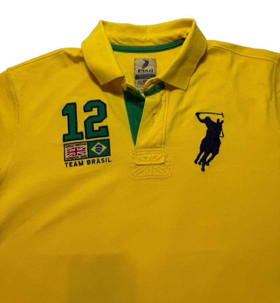 Rare-Ralph Lauren Polo Team Brazil Yellow Shirt | XXL
