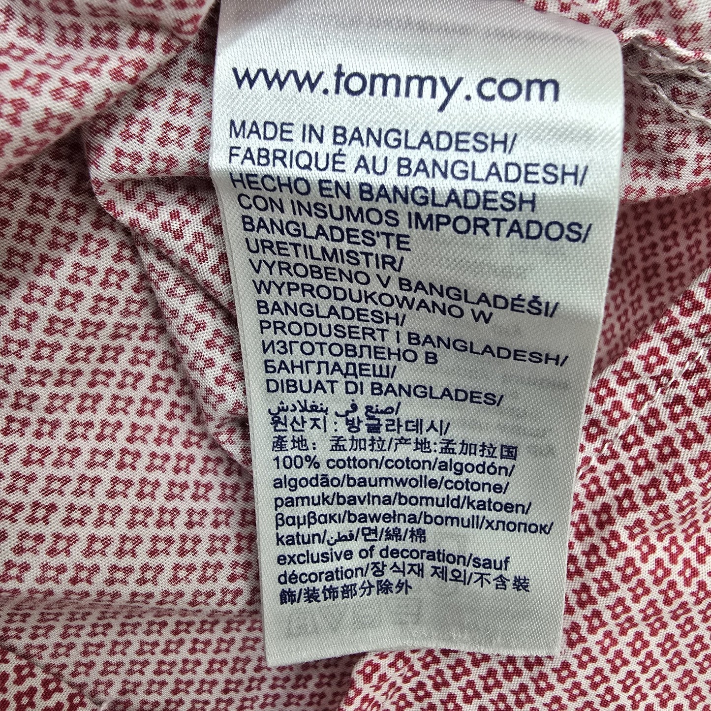 Tommy Hilfiger Men's Pink Slim Fit Long Sleeve Shirt Size S