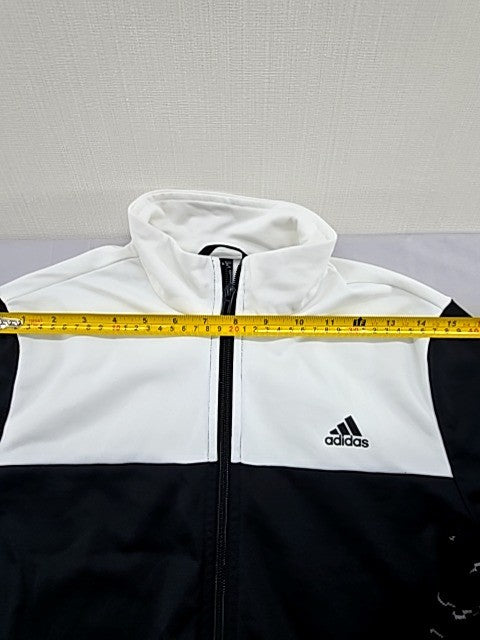 Adidas Men's Slim Fit Black/White 3 Stripes Track Jacket M