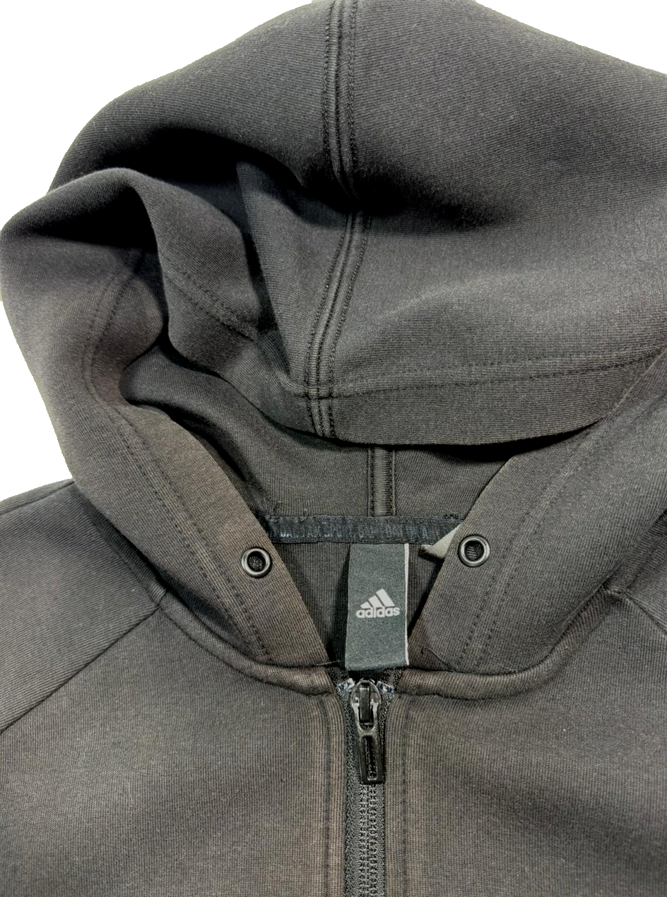 Black Adidas Hoodie Zip Up Men's Size XL Made In China