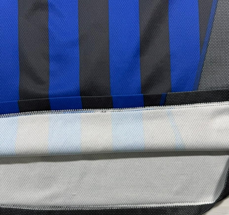 Unisex Inter Milan Cannavaro #13 Blue Black Striped Pirelli Jersey Size XL