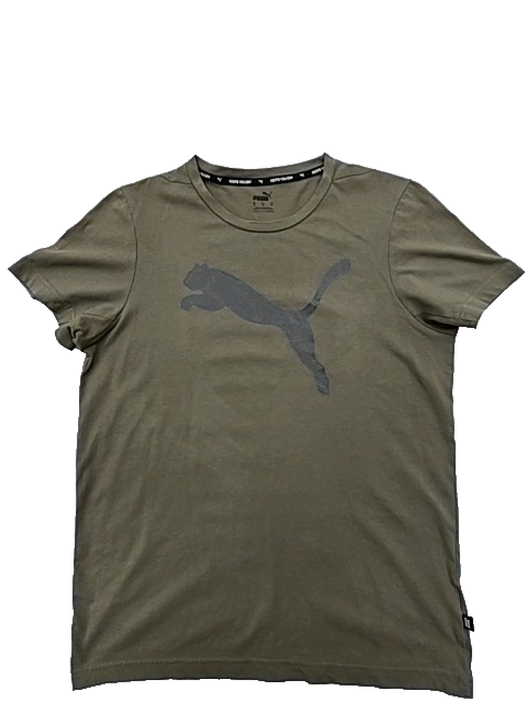 Puma Men's Green Logo T-Shirt Size M Regular Fit Crew Neck