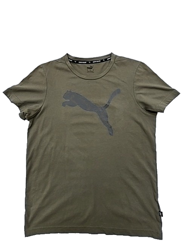 Puma Men's Green Logo T-Shirt Size M Regular Fit Crew Neck