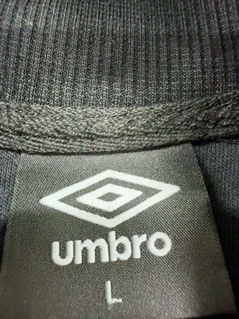 Umbro Mens Black Yellow Track Jacket Size L Full Zip Lightweight Fleece
