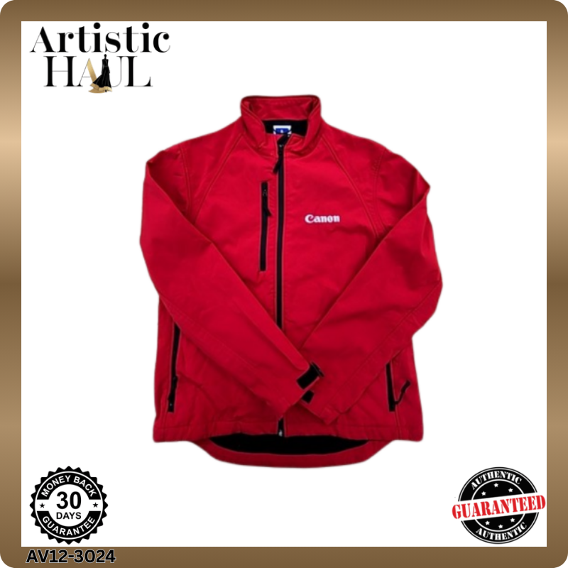 Russell Unisex Red Full-Zip Jacket Size S Canon Logo 140M