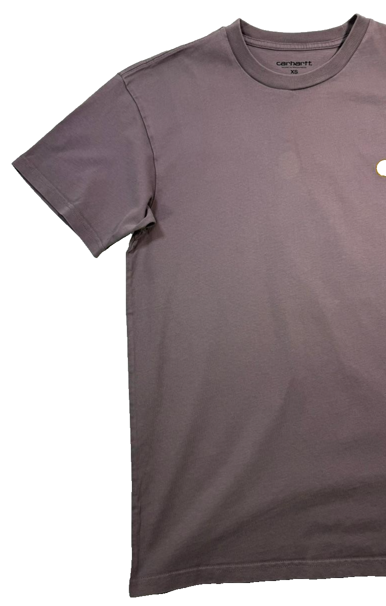 Carhartt Wip Chase T-Shirt In The Color Porphyry With A Gold Logo - Size XS