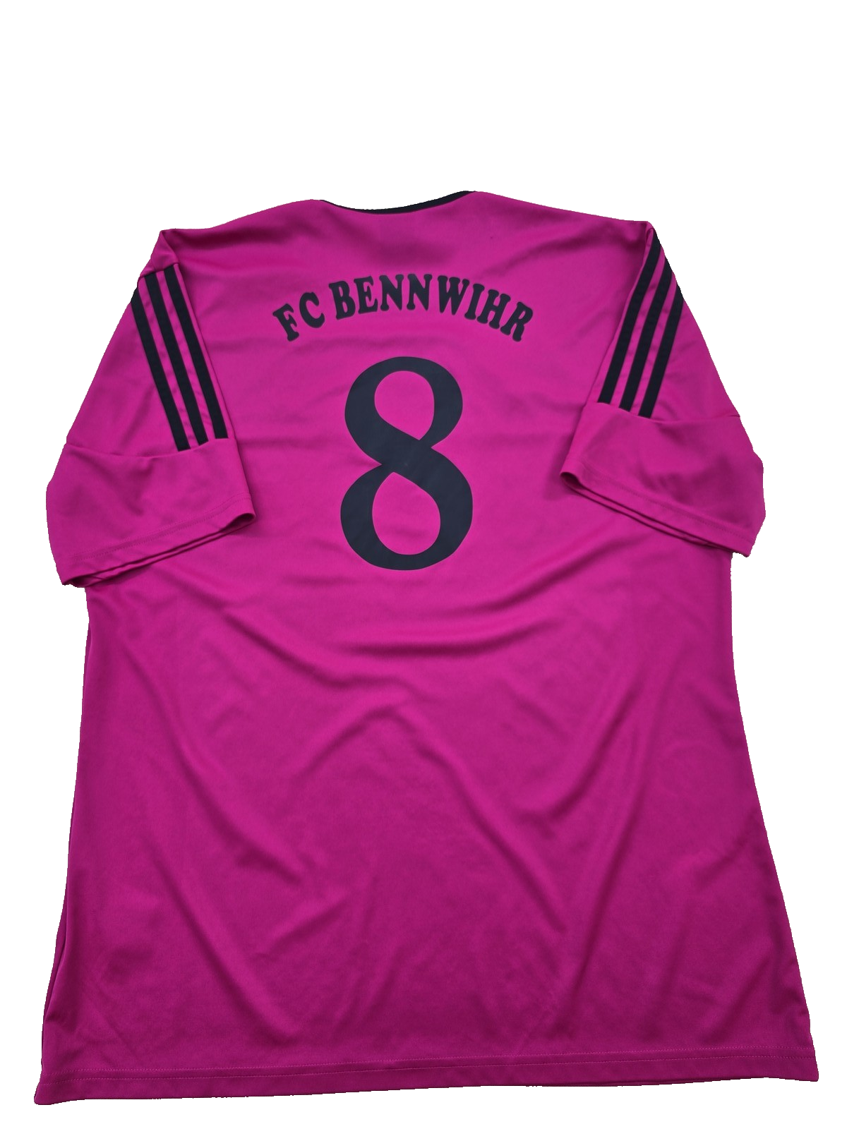 Adidas Men's Magenta Sports Jersey L Short Sleeve Stripes
