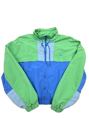 Levi Strauss Color Block Green Blue Jacket Zipper S Unisex