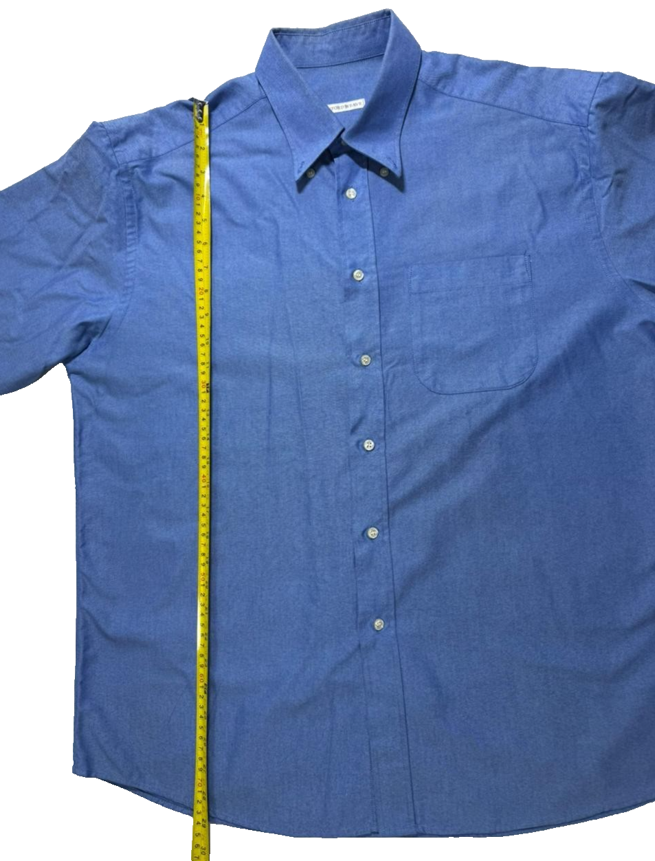 Men's Blue Oxford Weave Button-Up Dress Shirt - Size XL